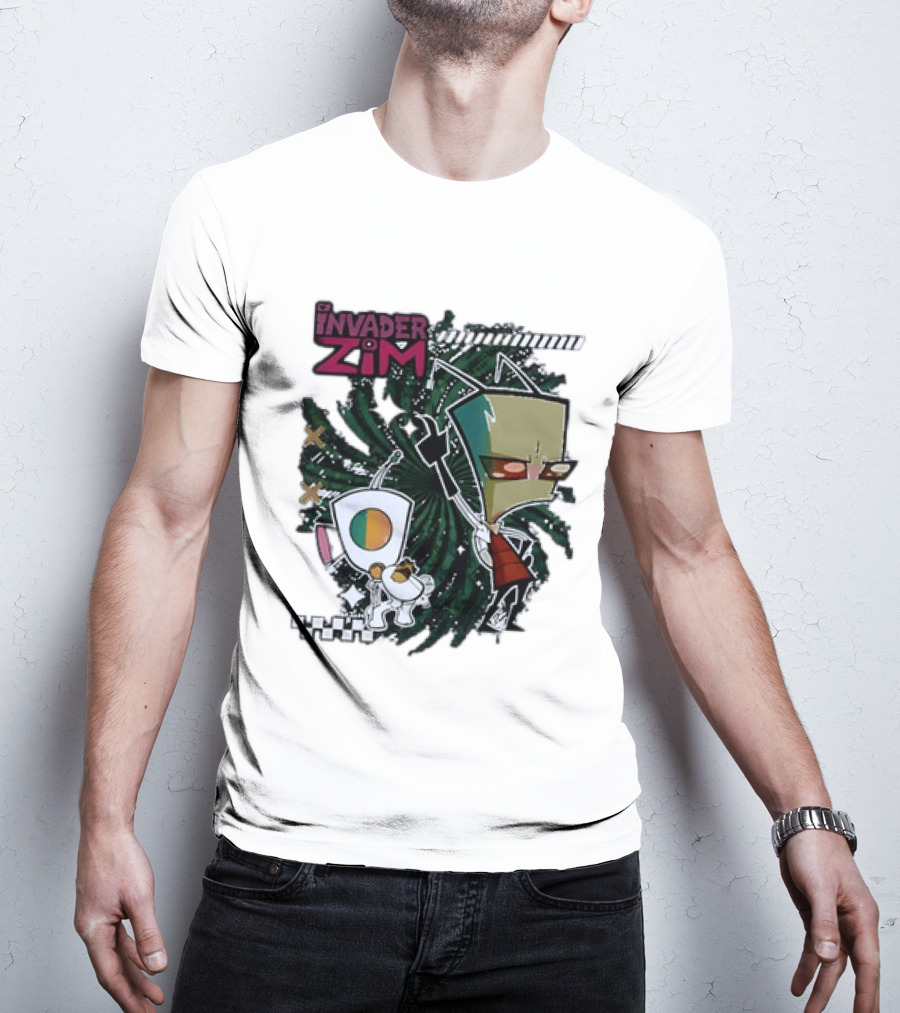 Invader Zim Gir With Zim Eating Taco Spiral T-Shirt