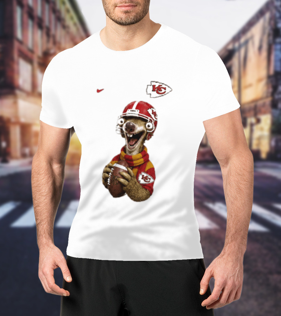 Sid The Sloth Kansas City Chiefs Helmet Football Fanatic T-Shirt