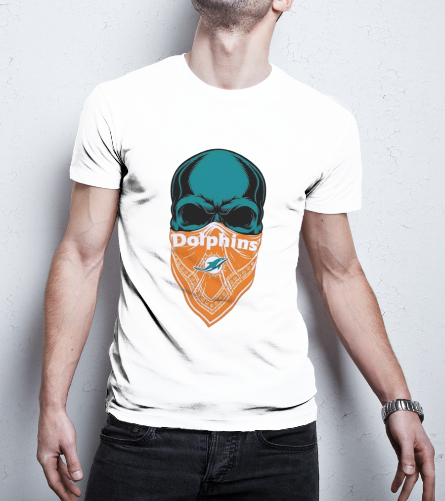 Miami Dolphins Skull Bandana With Team T-Shirt