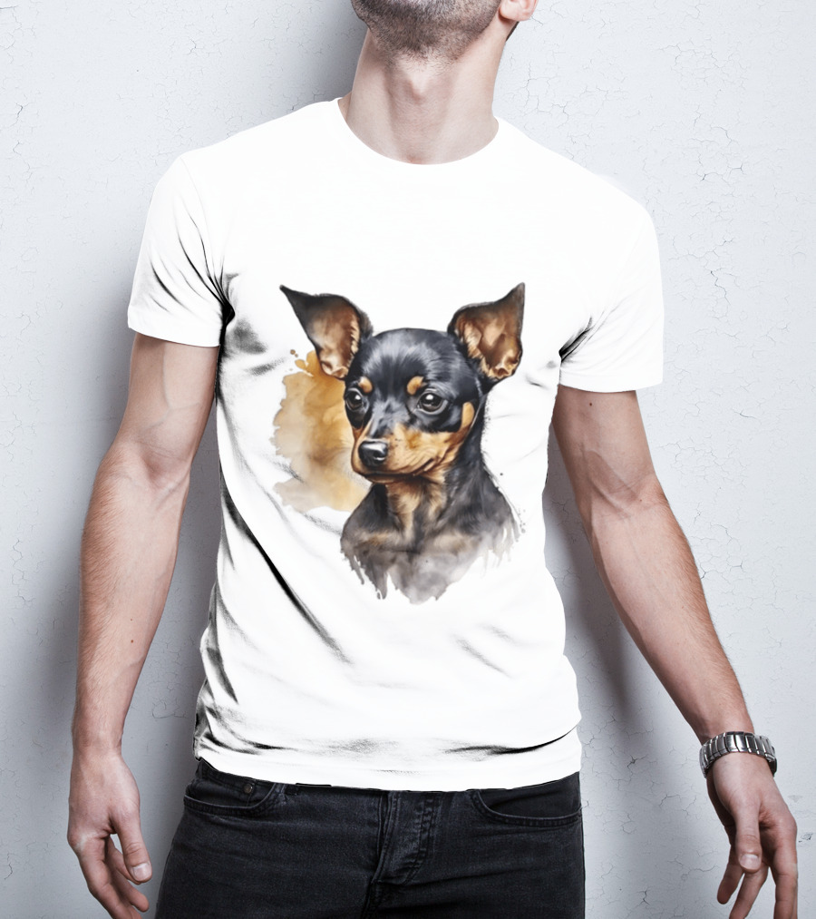 Miniature Pinscher Dog Watercolor T-Shirt