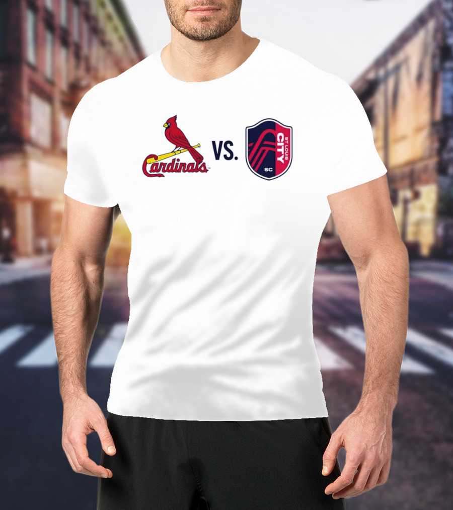 St Louis Cardinals Vs St Louis City SC Matchup T-Shirt