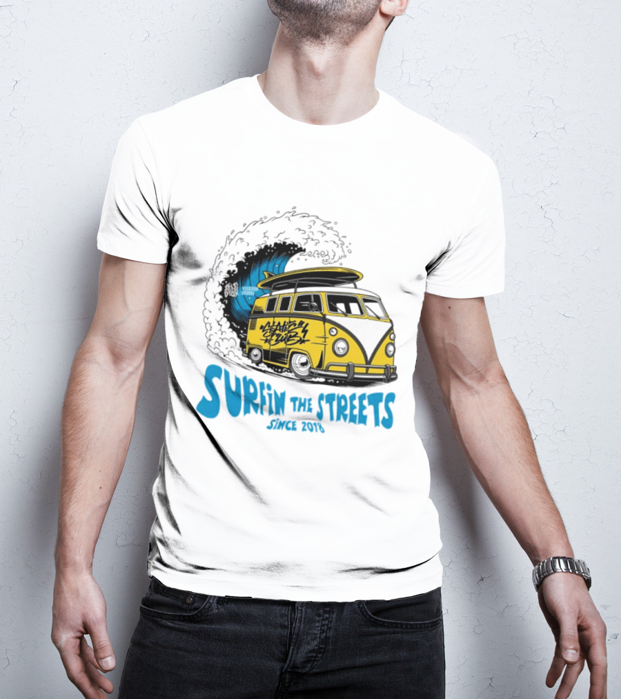 Static Club Volkswagen Bus Surfing Adventure Surfin The Streets Since 2018 T-Shirt