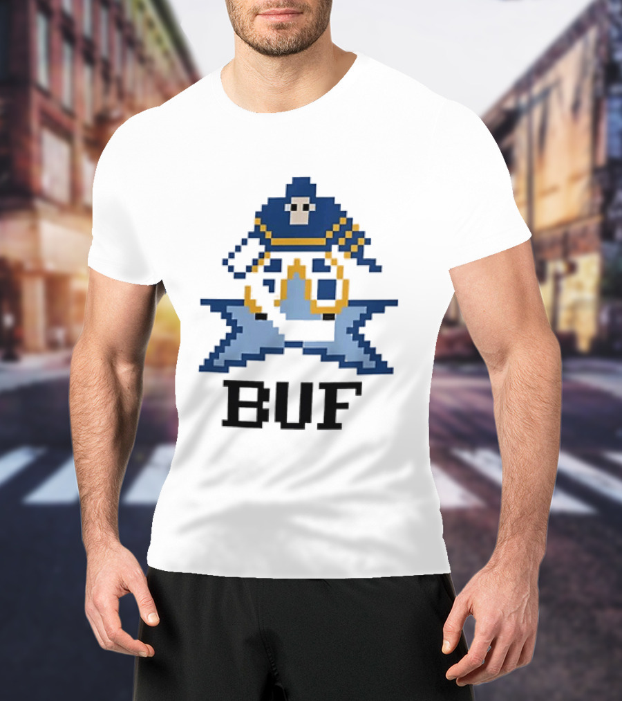 Pixelated Buffalo BUF Hockey Retro Game T-Shirt