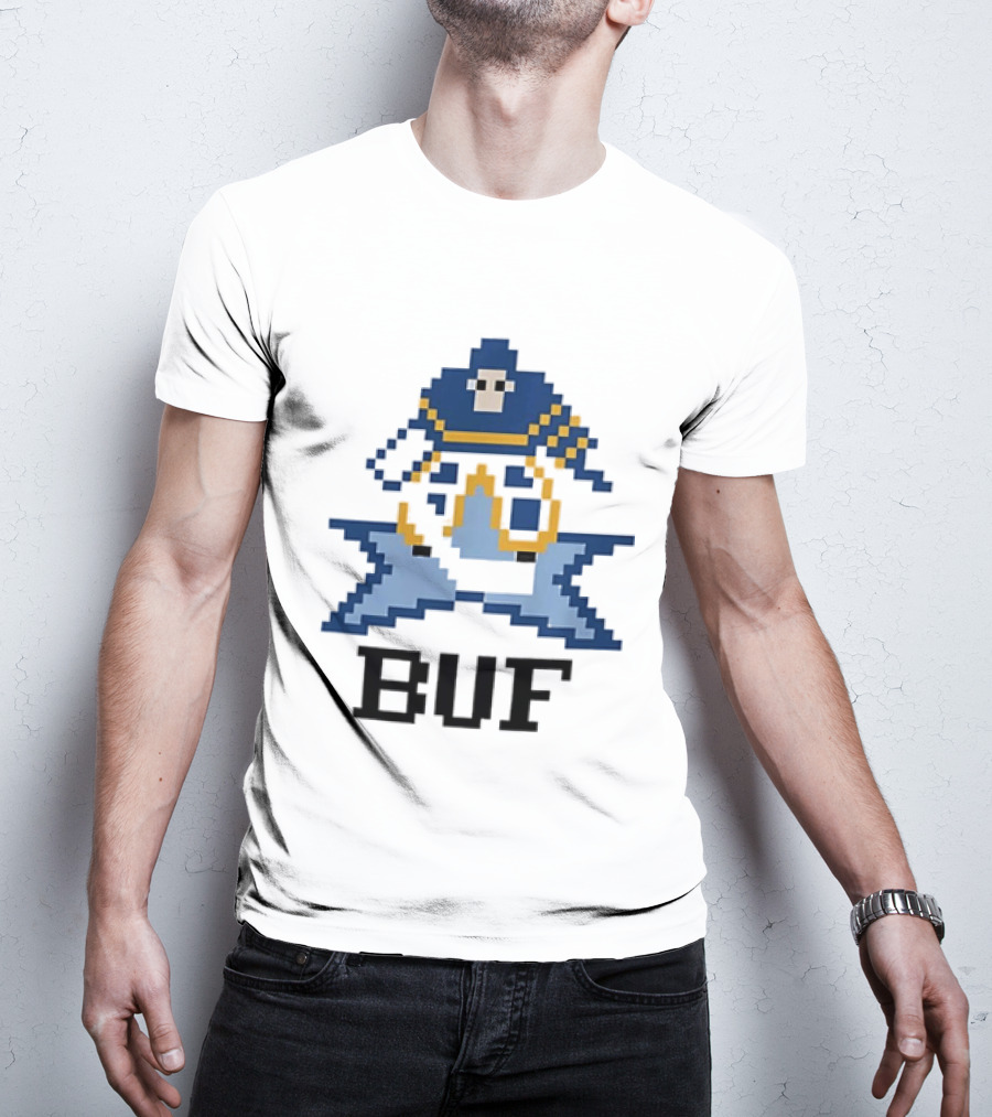 Pixelated Buffalo BUF Hockey Retro Game T-Shirt