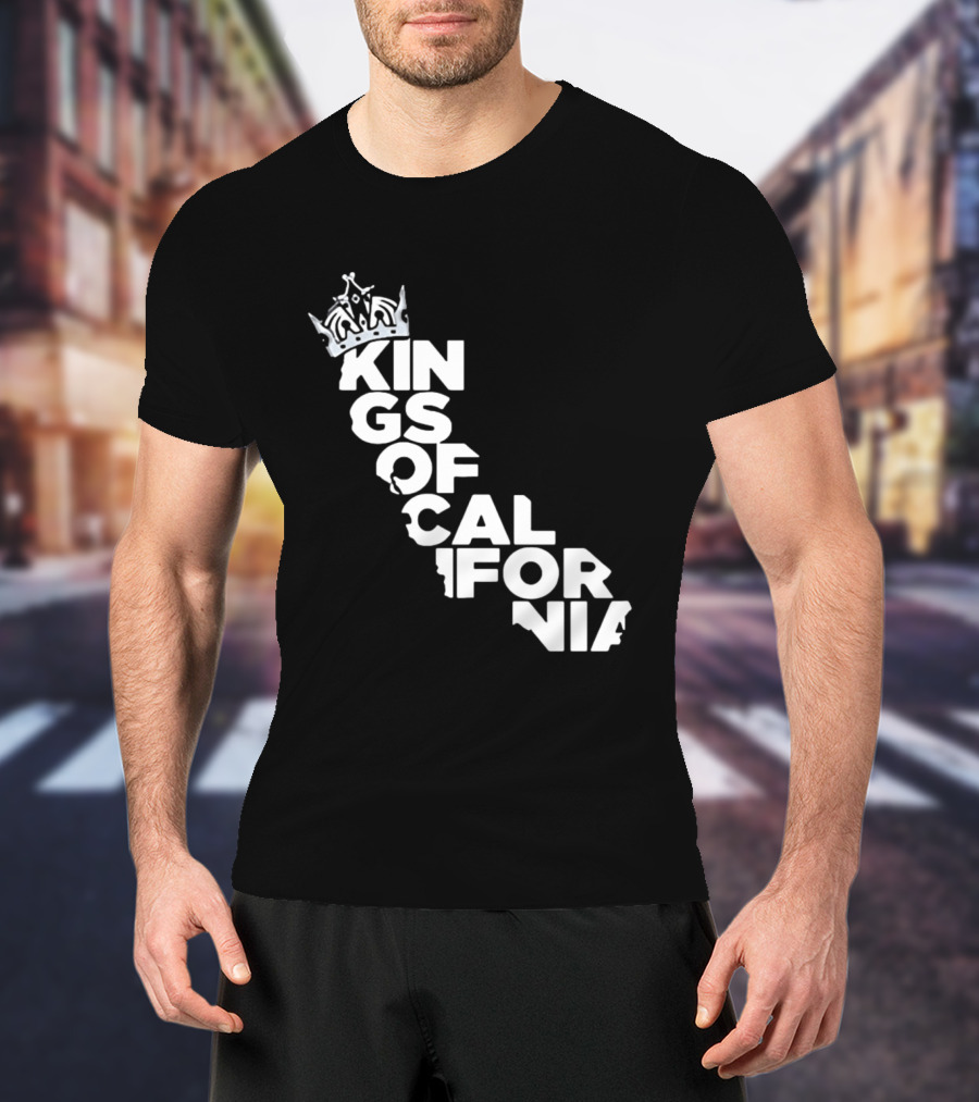 Kings Of California Crown Text Map T-Shirt