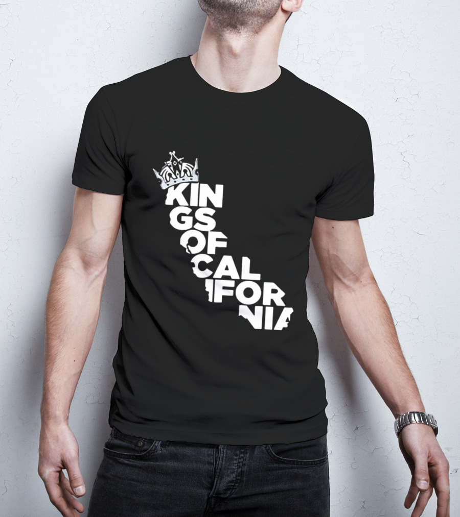 Kings Of California Crown Text Map T-Shirt