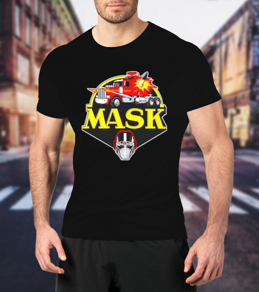 MASK Matt Trakker Rhino Vehicle Helmet Iconic 80s Cartoon T-Shirt