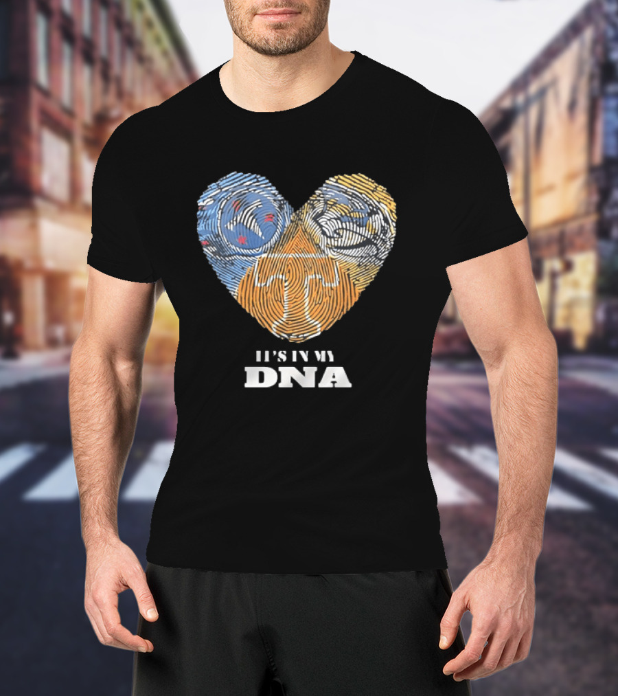 Tennessee Volunteers Heart It's In My DNA Fingerprint T-Shirt