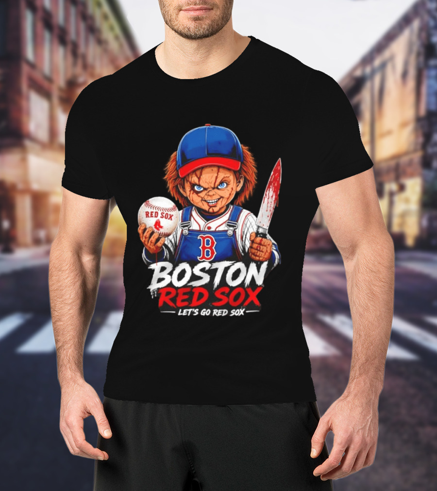 Boston Red Sox MLB Baseball Let's Go Red Sox Chucky T-Shirt