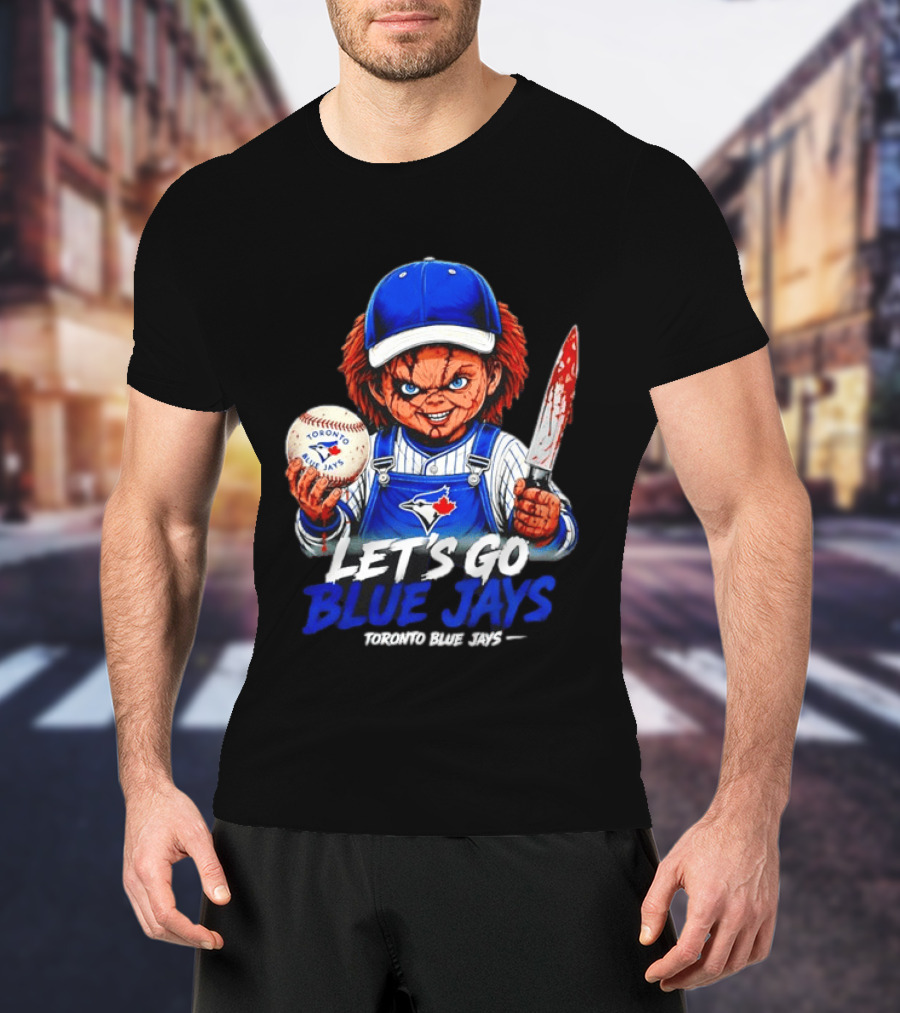 Chucky Toronto Blue Jays Let's Go Blue Jays Horror MLB T-Shirt