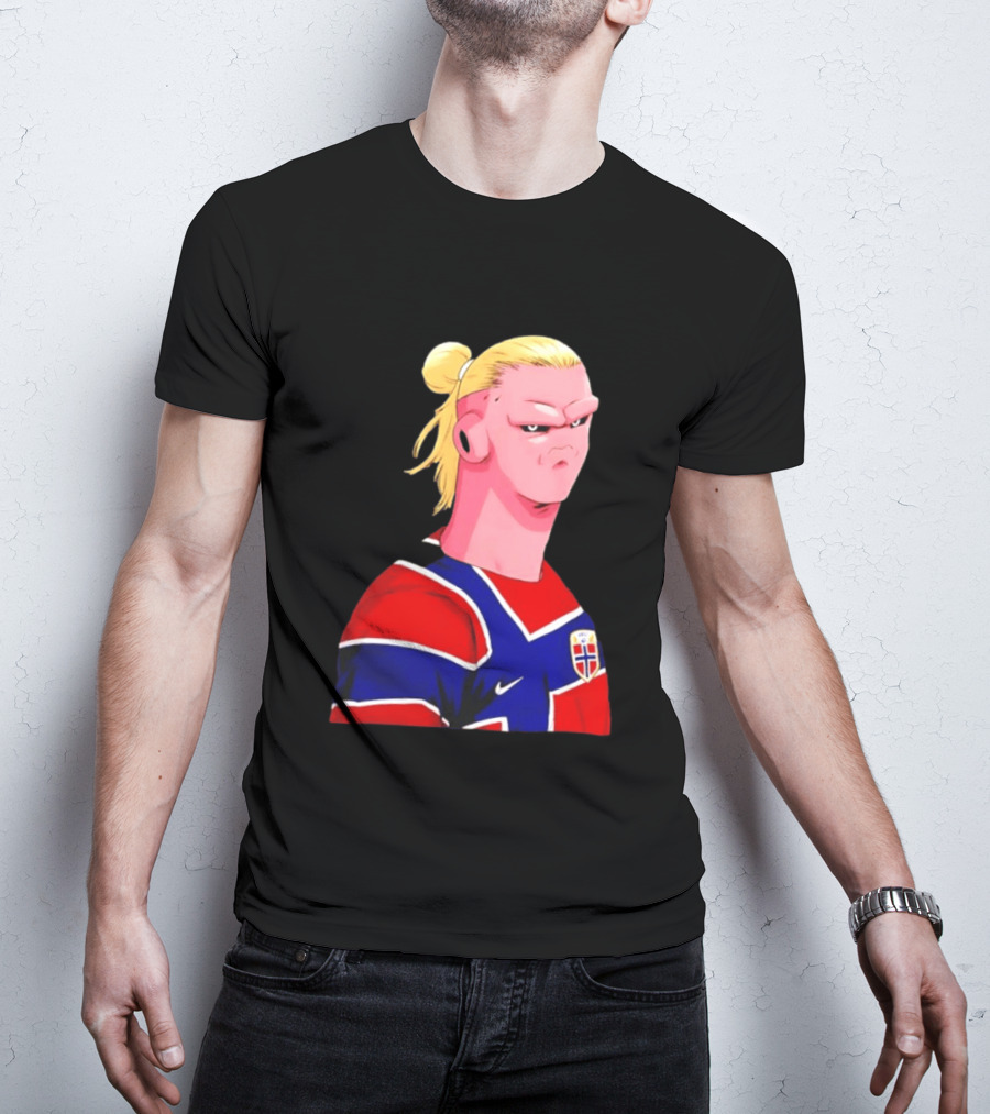 Erling Haaland Cartoon Norway National Football Team Norge T-Shirt