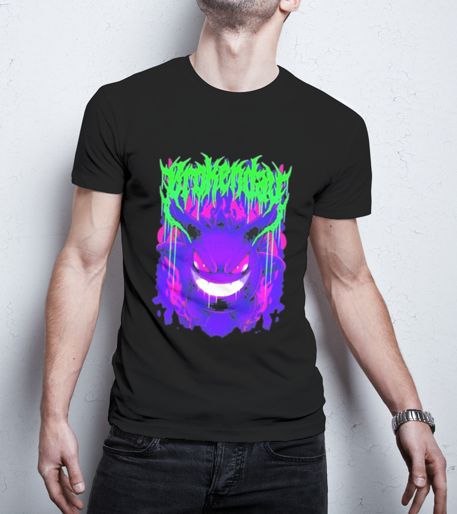 Brokenday Gengar Shadow Ball Bootleg Purple Neon T-Shirt