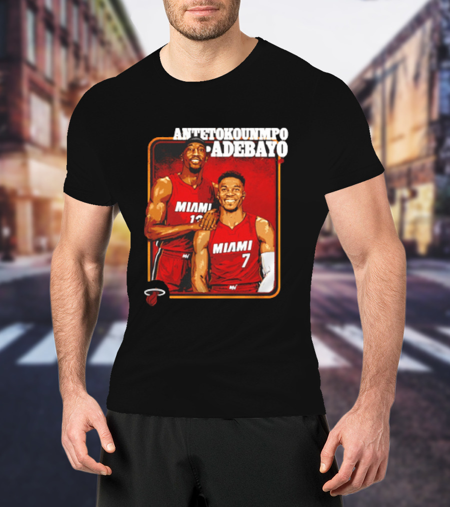 Antetokounmpo Adebayo Miami Heat Basketball T-Shirt