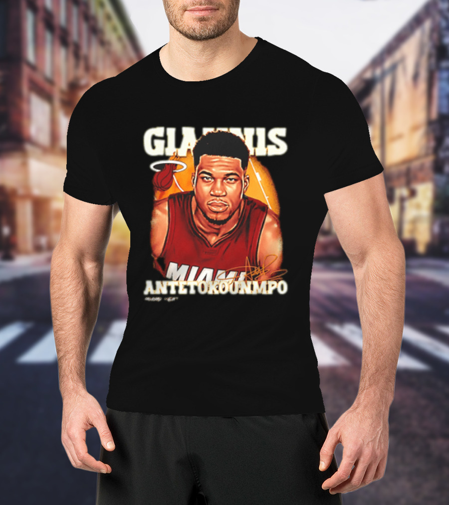 Giannis Antetokounmpo Miami Heat Airbrush T-Shirt