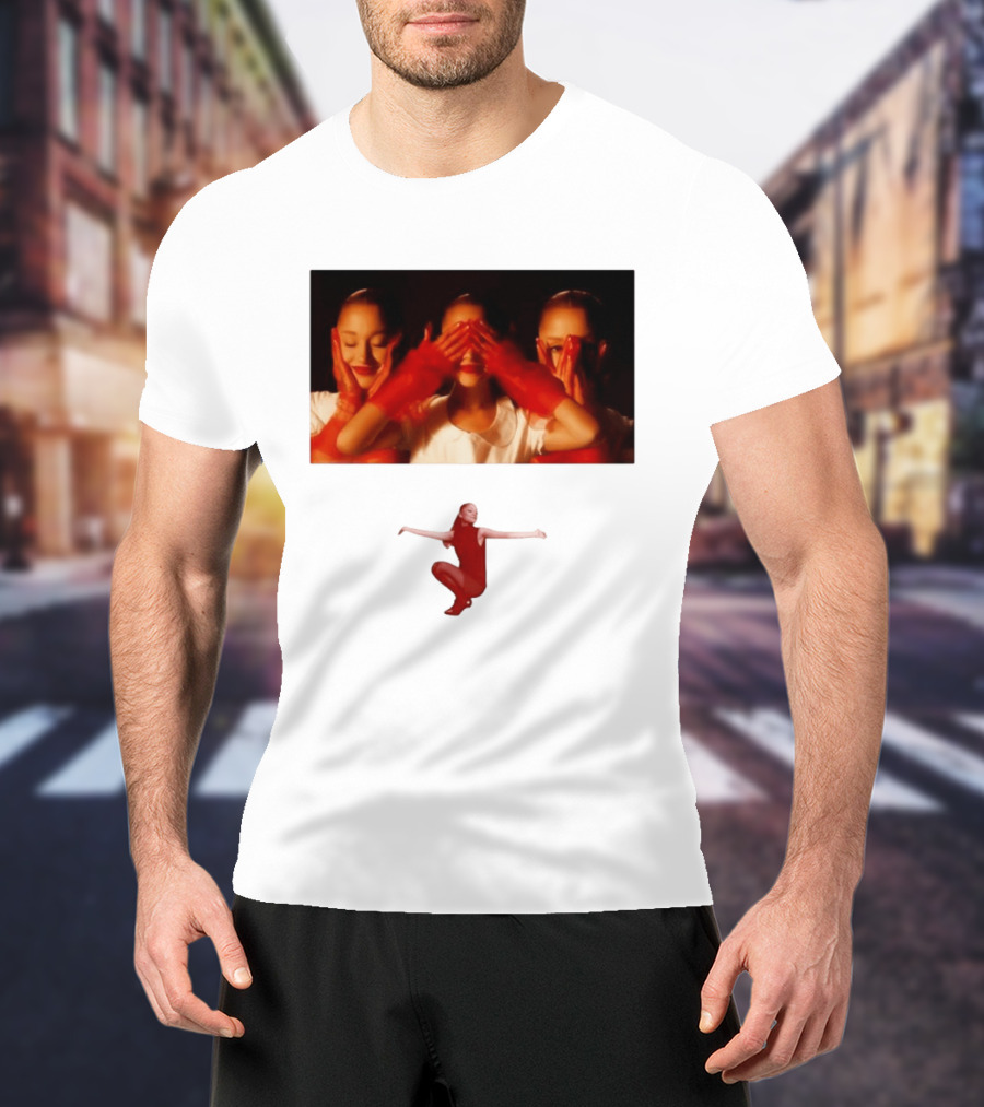 Ariana Grande Eternal Sunshine Red Gloves Three Faces Pose Music Album T-Shirt