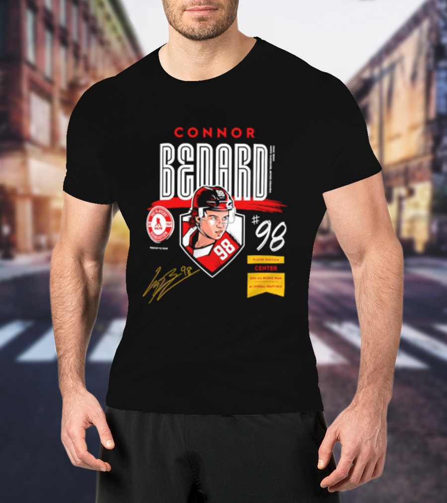 Connor Bedard Chicago Blackhawks #98 Rookie Spotlight Player Position Draft Pick T-Shirt
