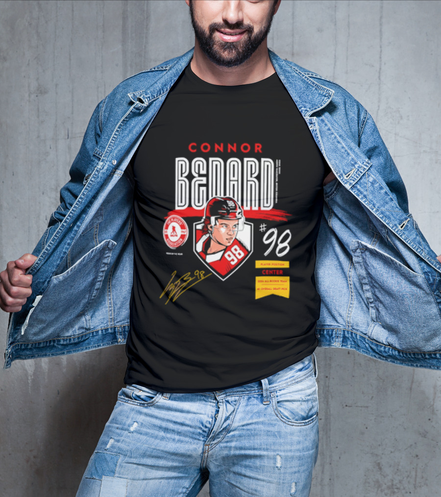 Connor Bedard Chicago Blackhawks #98 Rookie Spotlight Player Position Draft Pick T-Shirt