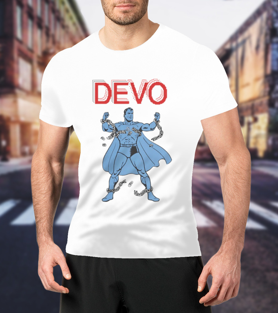 Devo Superhero Comic Style Action Figure T-Shirt