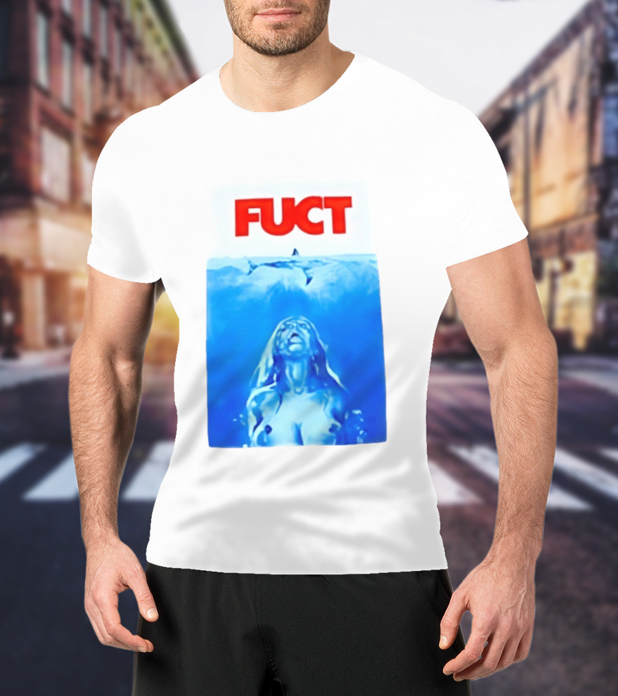 FUCT Jaws Ocean Shark Woman Swimming T-Shirt