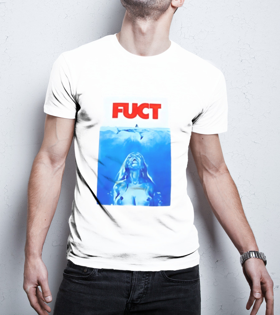 FUCT Jaws Ocean Shark Woman Swimming T-Shirt