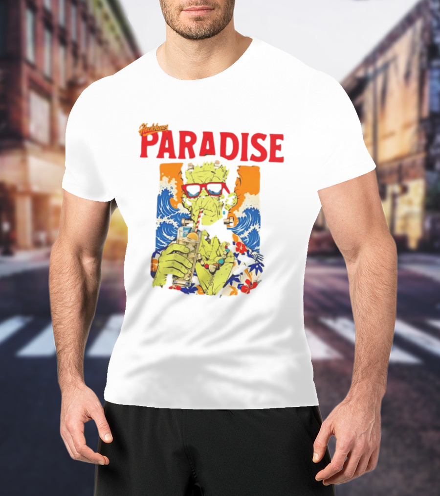 Heckhaus Paradise Frankenstein Hawaiian Waves Drinking Lemon Juice T-Shirt