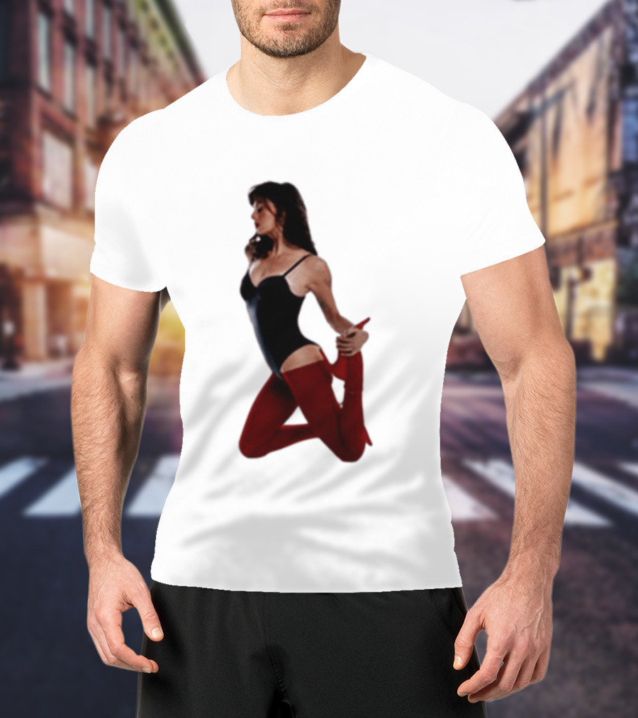 Rebecca Black Age Of The Exhibitionist Red Bodysuit And Stockings T-Shirt