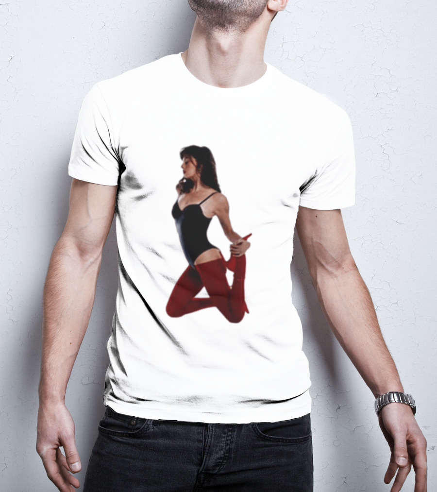Rebecca Black Age Of The Exhibitionist Red Bodysuit And Stockings T-Shirt