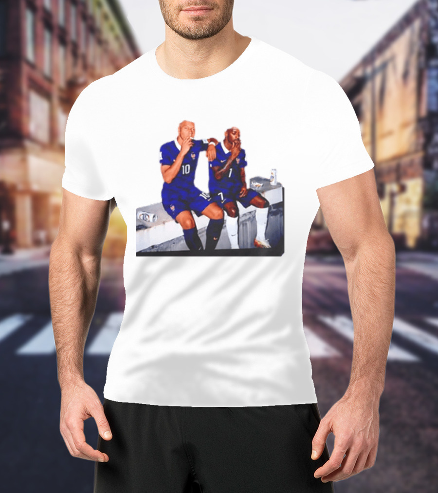 Kylian Mbappe And Ousmane Dembele Smoking And Drinking T-Shirt
