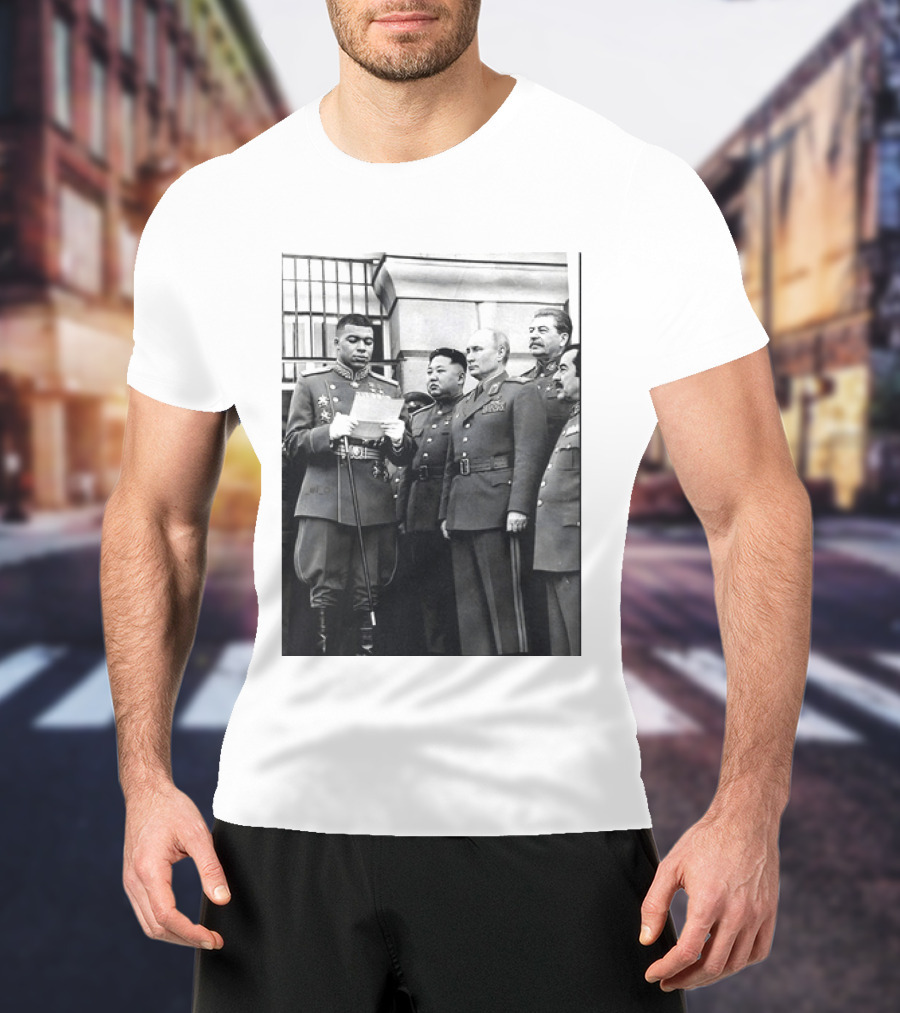 Kylian Mbappé In Historical Dictator Military Uniform Speech Photo T-Shirt