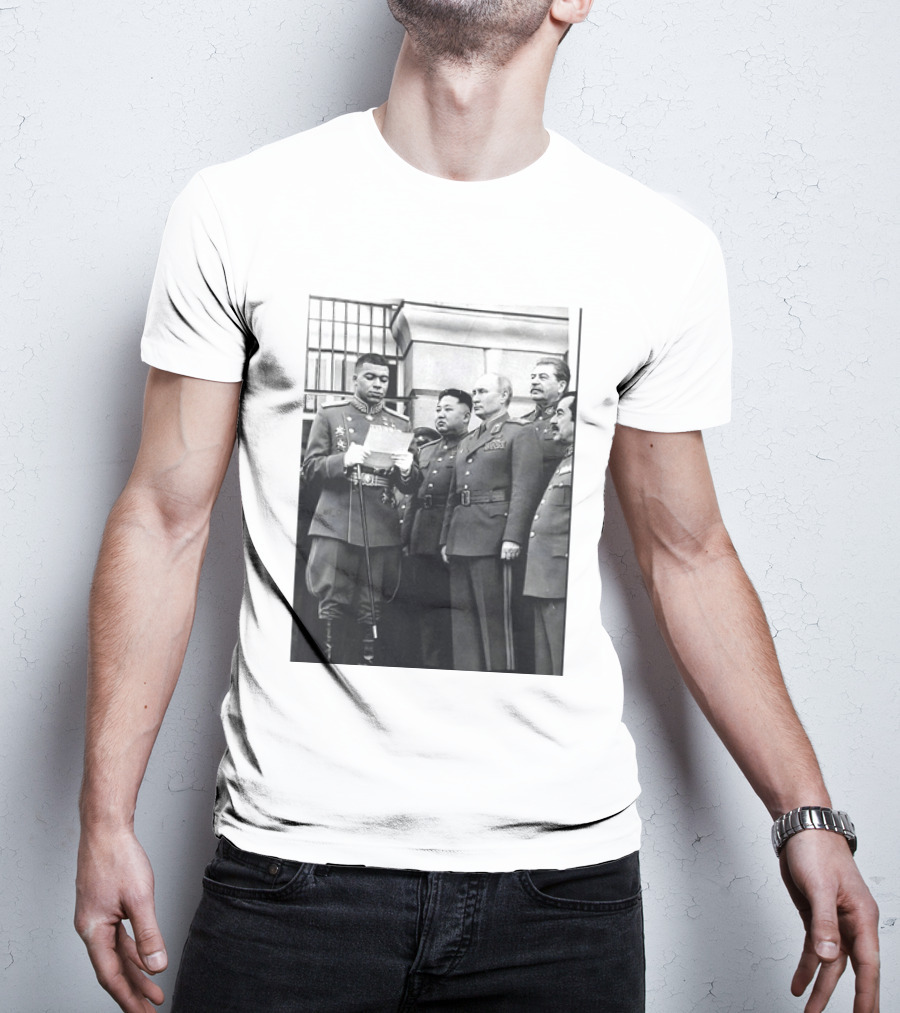 Kylian Mbappé In Historical Dictator Military Uniform Speech Photo T-Shirt