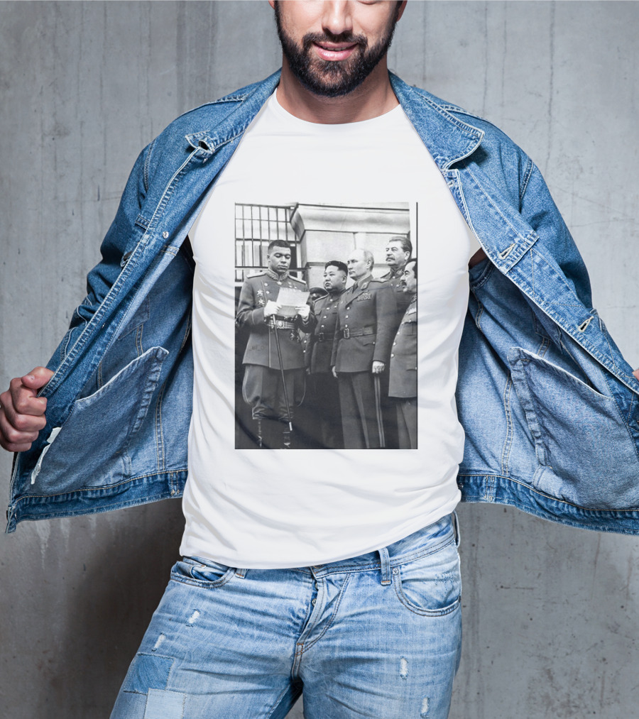 Kylian Mbappé In Historical Dictator Military Uniform Speech Photo T-Shirt