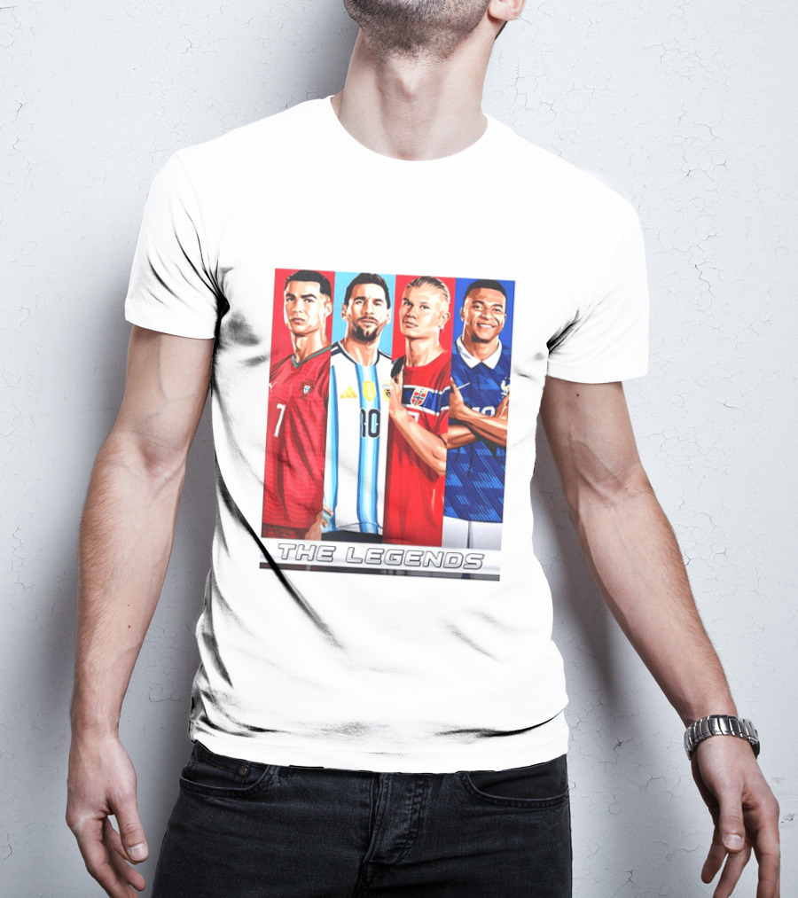 The Legends Ronaldo Messi Haaland Mbappe Football Stars T-Shirt