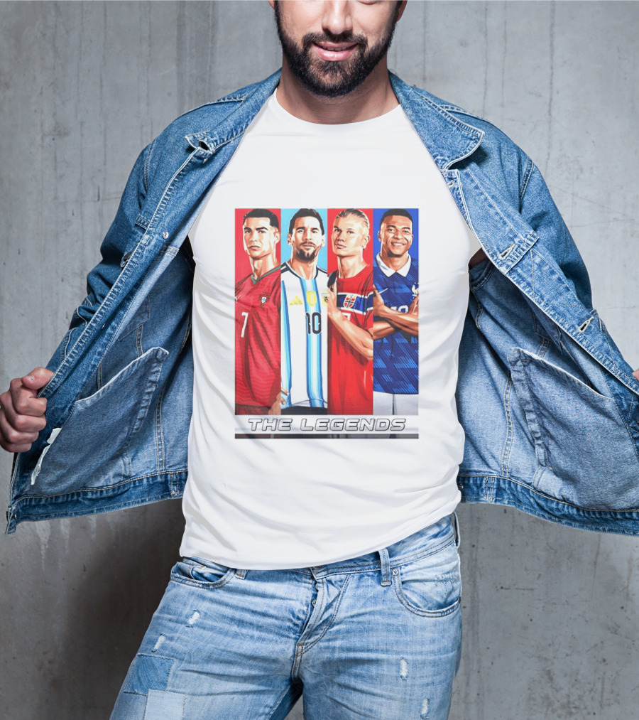 The Legends Ronaldo Messi Haaland Mbappe Football Stars T-Shirt