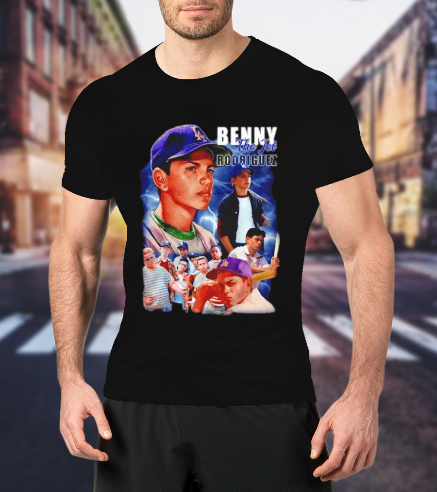 Benny The Jet Rodriguez Sandlot Baseball Movie Iconic Character Collage T-Shirt