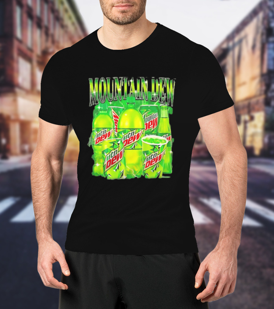 Mountain Dew Green Beverage Collection Bottles And Cans T-Shirt