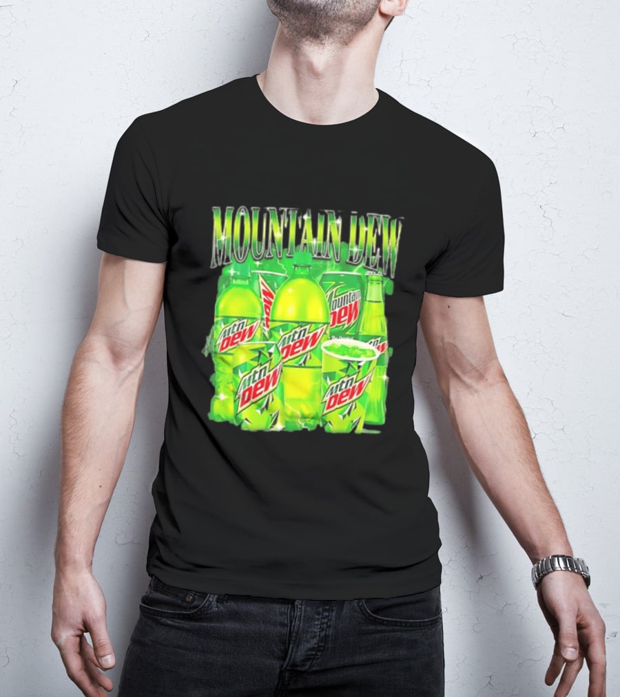 Mountain Dew Green Beverage Collection Bottles And Cans T-Shirt