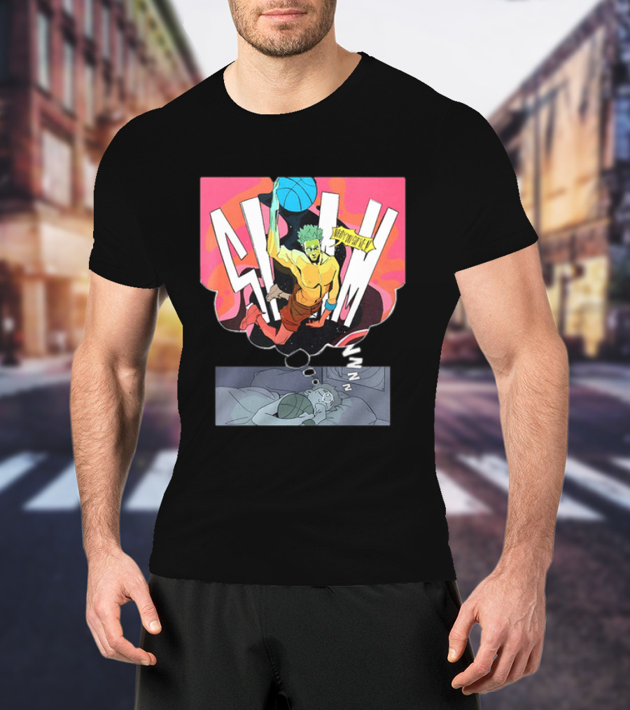 Dreaming Basketball Player Slam Dunk Nobody Can Stop Me Comic T-Shirt