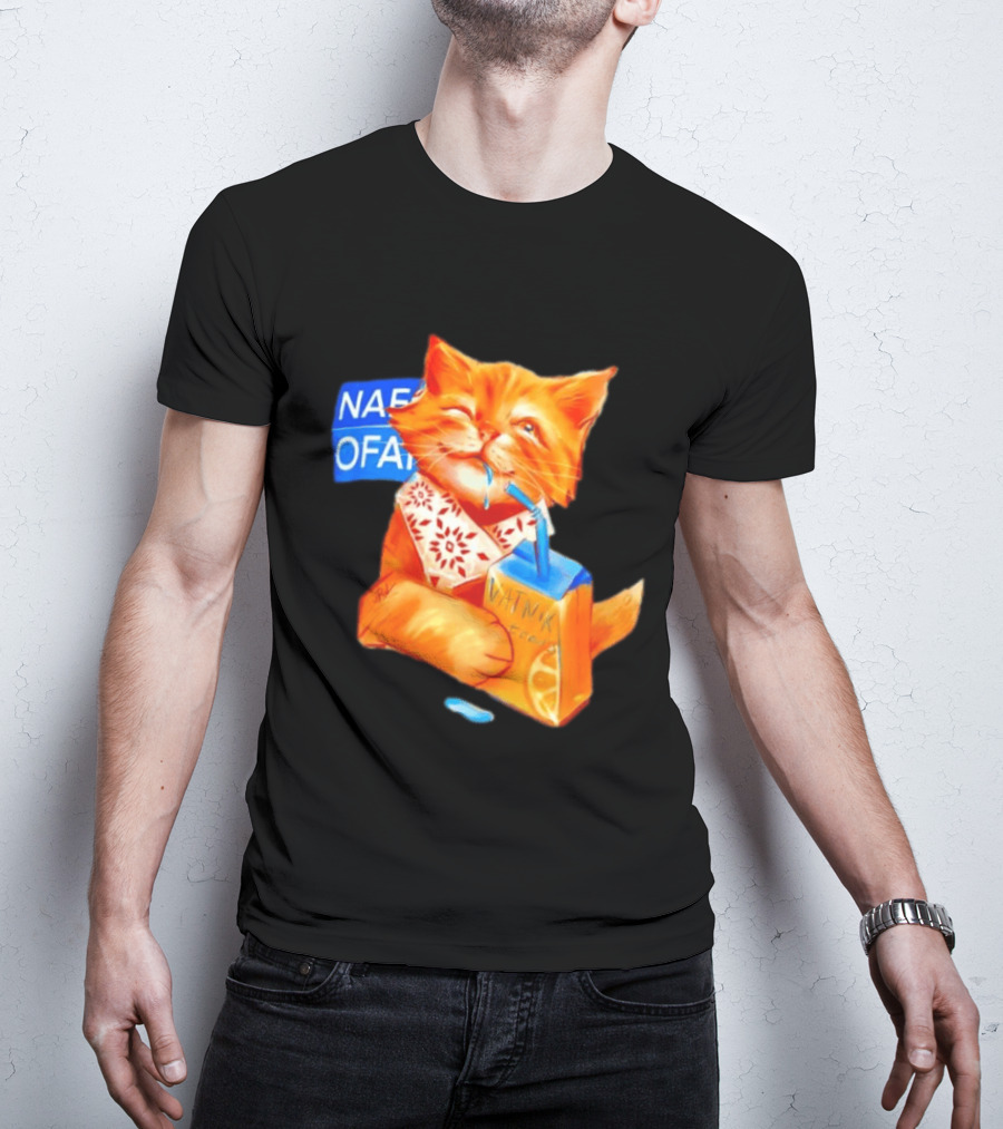NAFO Fella Orange Cat Drinking VATNIK Tears T-Shirt