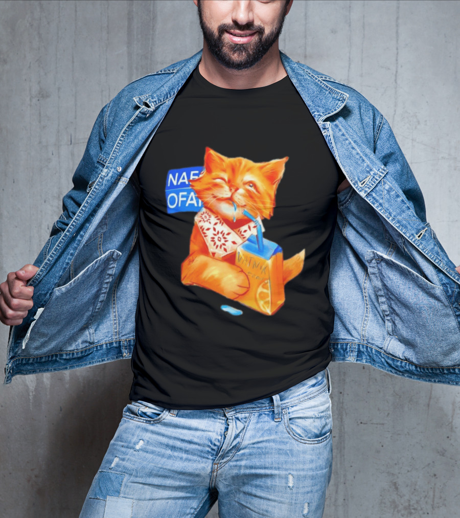 NAFO Fella Orange Cat Drinking VATNIK Tears T-Shirt