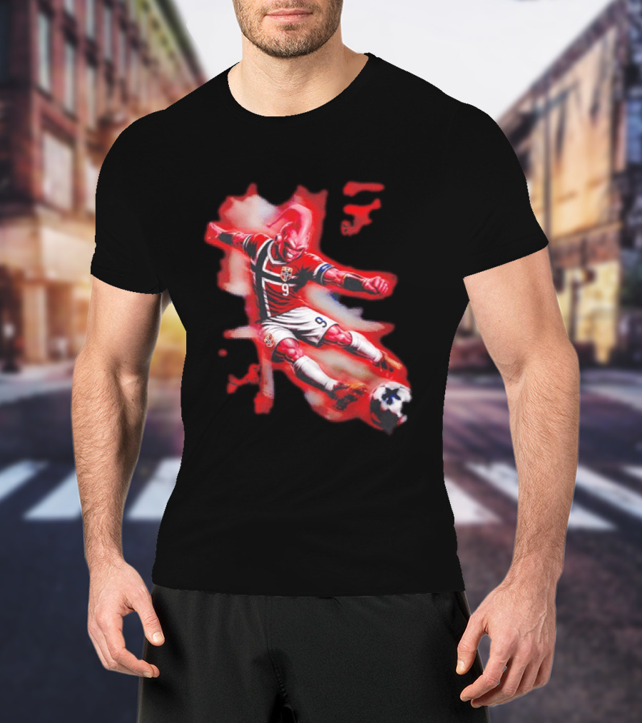 Erling Haaland Majin Buu Norway Football 9 Soccer Fusion T-Shirt