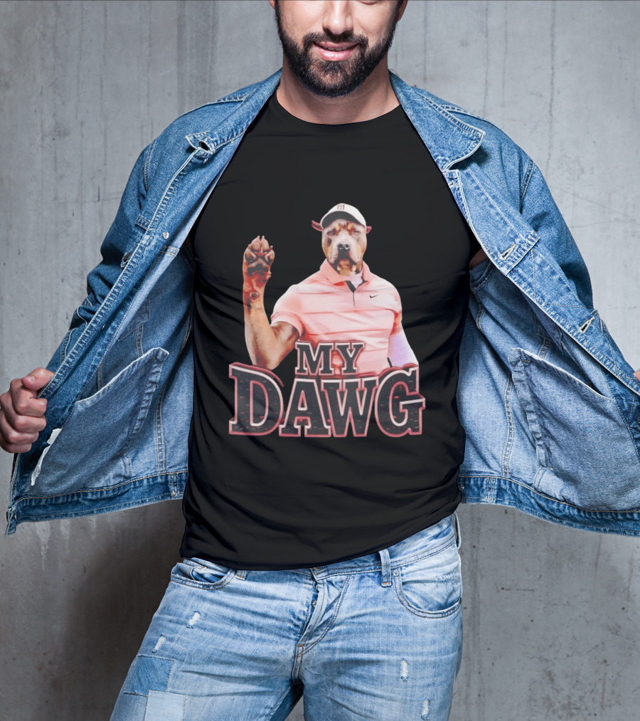 Tiger Woods Golfing Pitbull My Dawg T-Shirt
