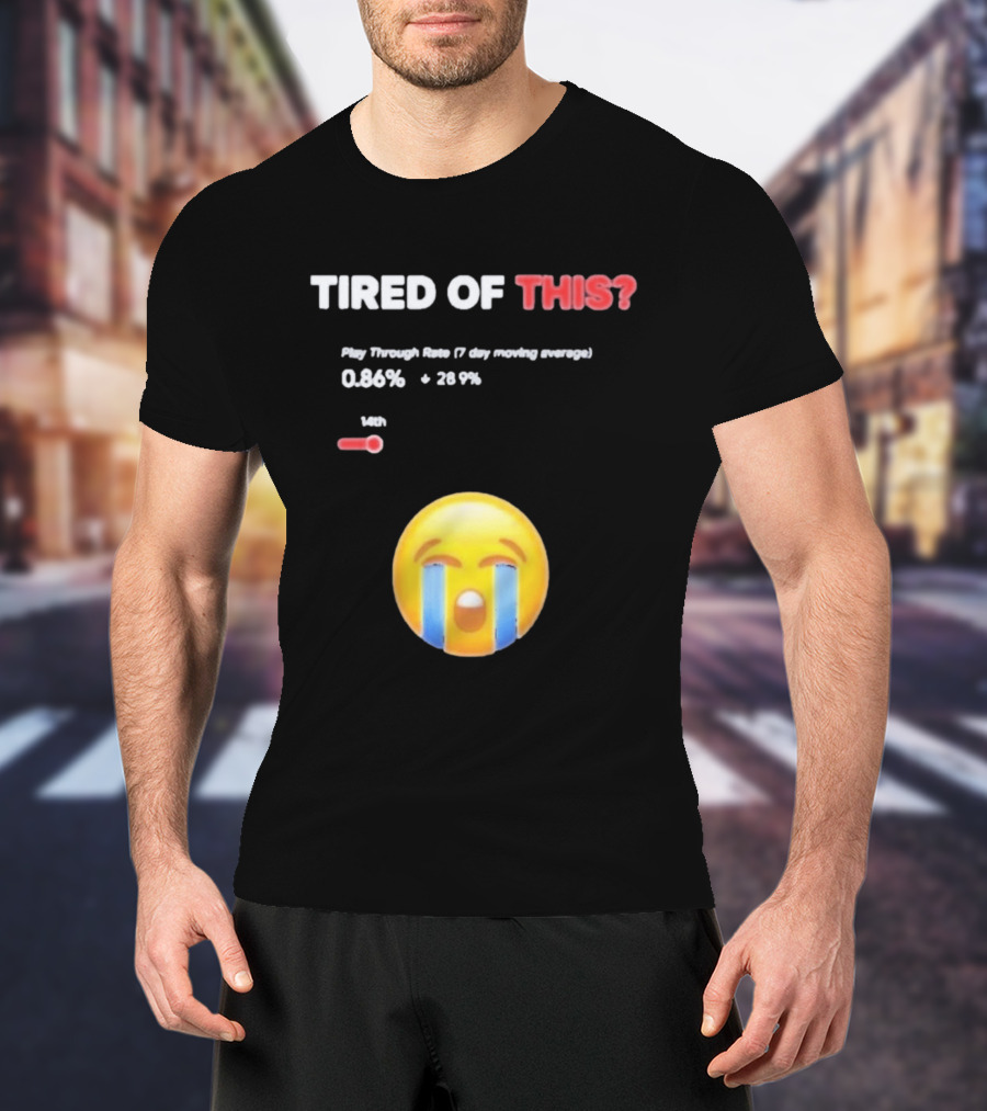 Tired Of This Play Through Rate 0.86% Crying Emoji Trend T-Shirt