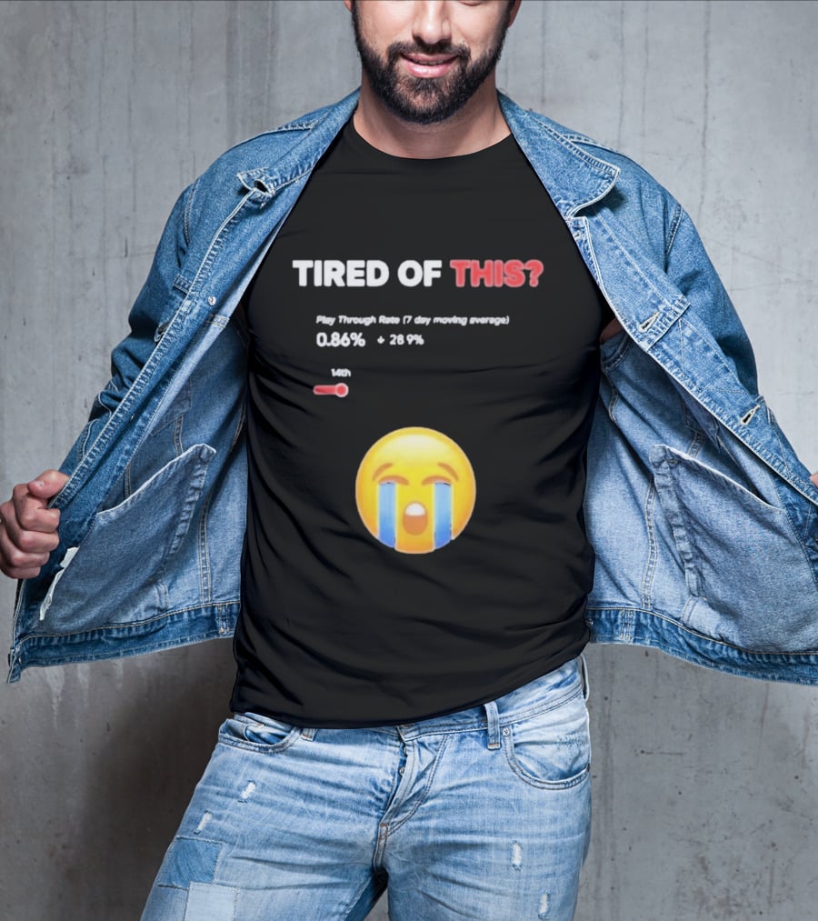 Tired Of This Play Through Rate 0.86% Crying Emoji Trend T-Shirt