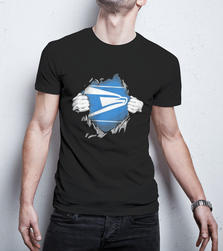 USPS Ripped Chest Superhero Torn Employee T-Shirt