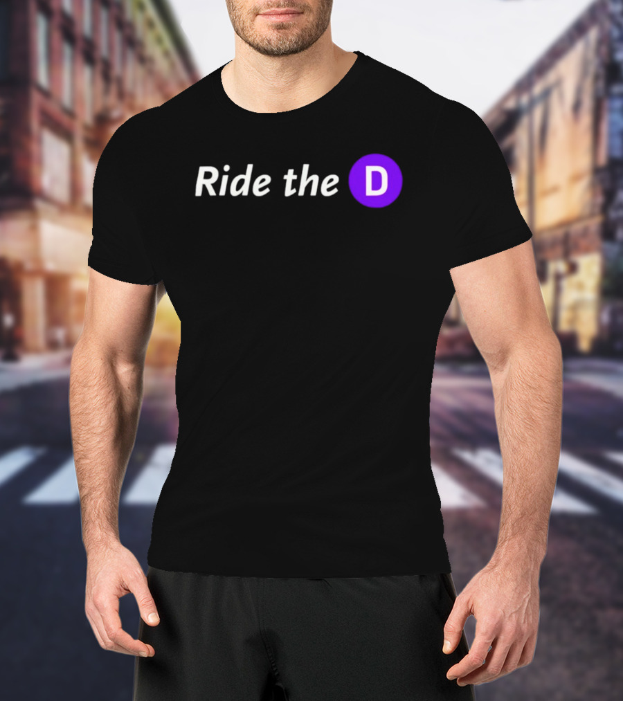 Ride The D Text With Purple Circle Letter D T-Shirt