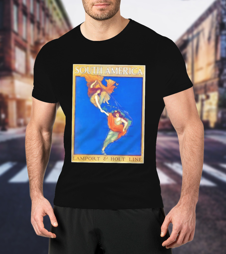 South America Lamport And Holt Line Travel With Women Map T-Shirt