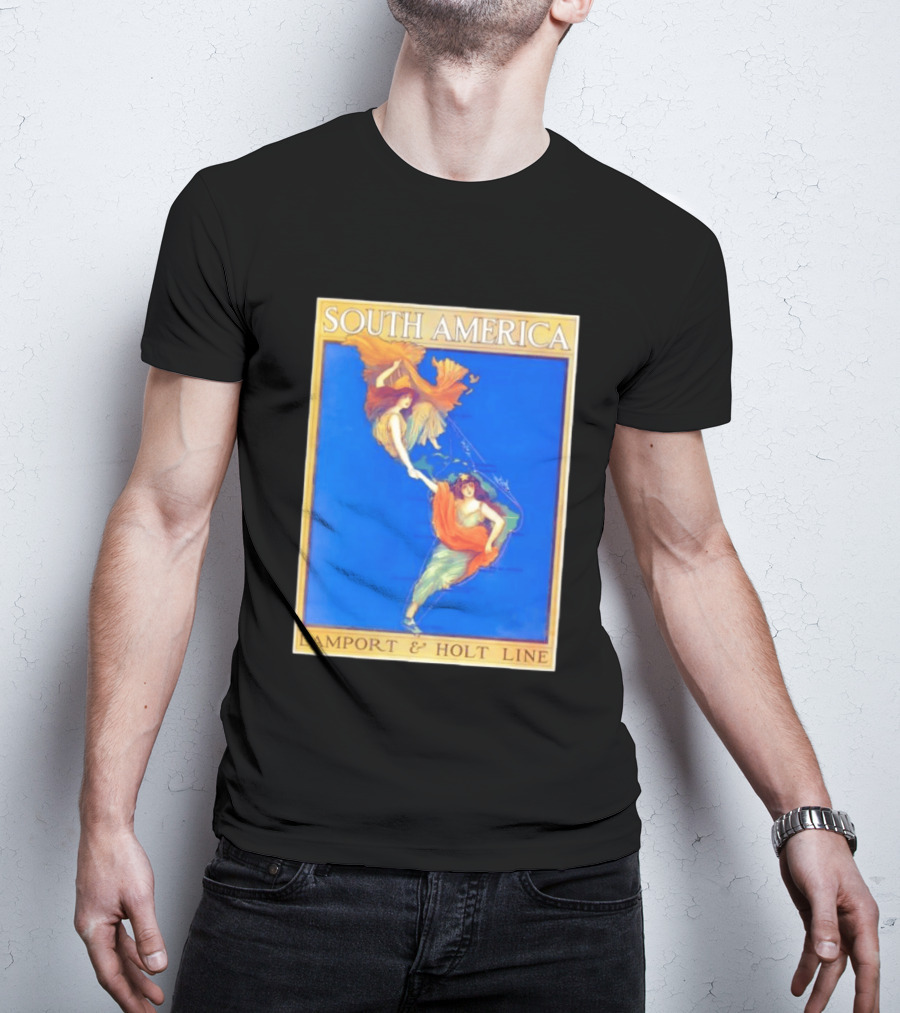South America Lamport And Holt Line Travel With Women Map T-Shirt