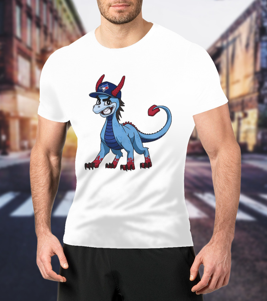 Toronto Blue Jays MLB Baseball Blue Dragon Hat T-Shirt