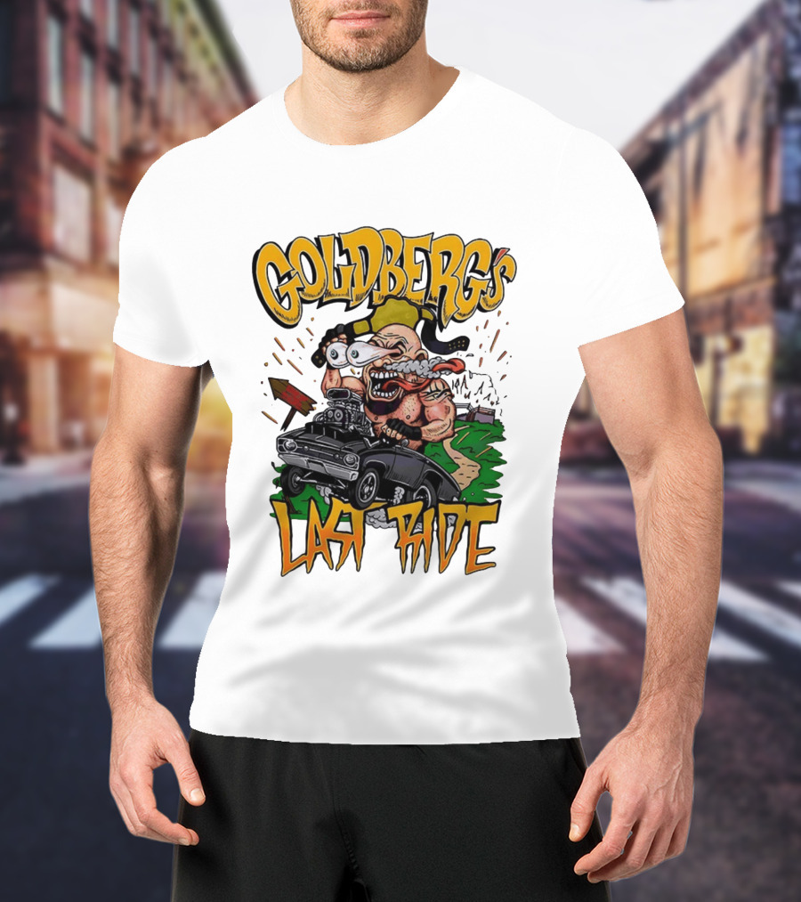 Goldberg's Last Ride Wrestling Cartoon Car WCW WWE T-Shirt