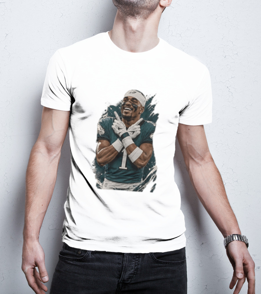 Philadelphia Eagles Jalen Hurts Celebratory Pose Football Team Gear T-Shirt